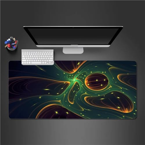 QiHon Mauspad Groß Gaming Schwarz Grün Mousepad XXL 600x300x2mm rutschfeste Schreibtischunterlage Gaming Tastatur Matte Abwaschbar für PC Zuhause Büro