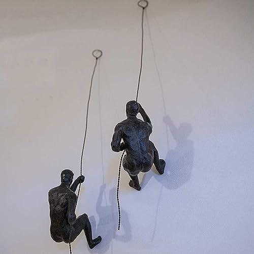 Kletterer-Wandskulptur, Kletterer, Wandkunst, Kletterkunst, Wandbehang, Wanddekoration, Wandfigur, 2 Stück