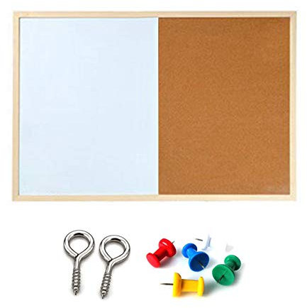 Pizarra de corcho con mensaje y marco de madera, pizarras blancas, combinación de boletines magnéticos, tablero de corcho y tablero combinado pequeño