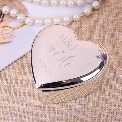 Personalisiertes Schmuckkästchen In Herzform, Individuell Graviertes Kreuz Mit Namen Und Datum Als Geschenk Zur Erstkommunion For Mädchen, Individuelles Kleines Schmuckkästchen