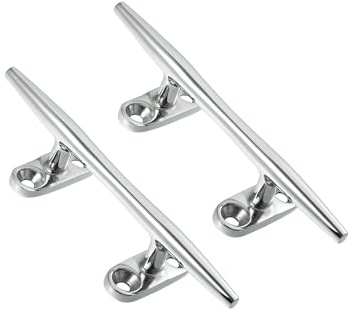 Motoforti 2pcs 5 Inch Stainless Steel Flagpole Cleat Hook Boat Deck Rope Cleat Long-lasting