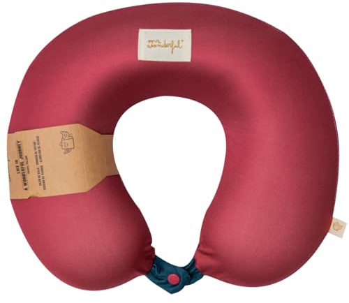 Mr. Wonderful - Cojín de Viaje - Granate - Cojín Cervical para Viajar - Realizado en poliéster