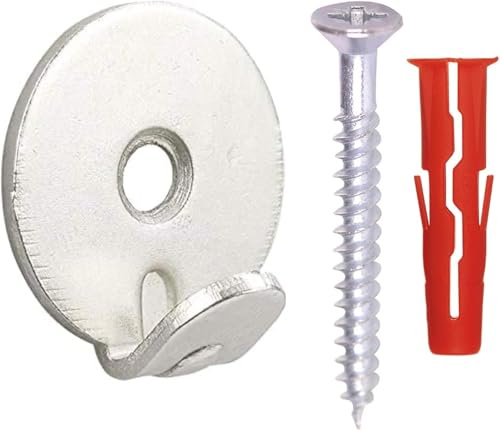 Taskar Heavy Duty Round Picture Hooks & Fixings Nickel Hanging (10 Pack)