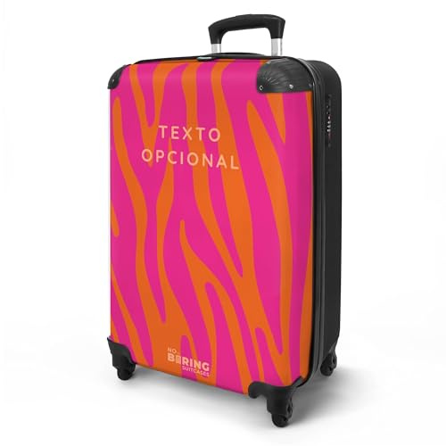NoBoringSuitcases.com® Handgepäck Koffer 55x40x20 Personalisiert - Reisekoffer mit Rollen, Leichtgewicht Hartschalenkoffer, Trolley Kabinengepäck Wirbelwelle in 6 Farben, Koffer für Flugzeug, Carry On