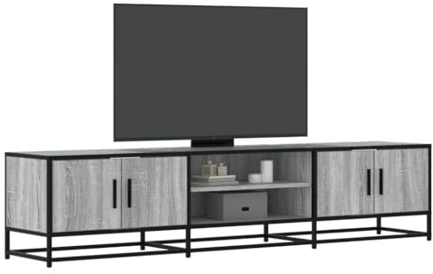 Homgoday Meuble TV Gris Sonoma 180 x 35 x 41 cm en aggloméré, meuble TV meuble bas pour TV pour table de salon industrielle Meuble TV salon style 3300778