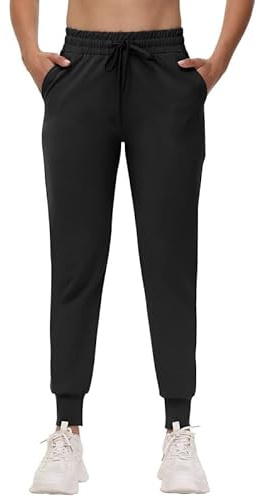 CAMPSNAIL Jogginghose Damen Sporthose Lang Freizeithose Weich Bequeme Trainingshose mit Elastischen Bund Sweatpants Leggings für Yoga Fitness (Schwarz S)