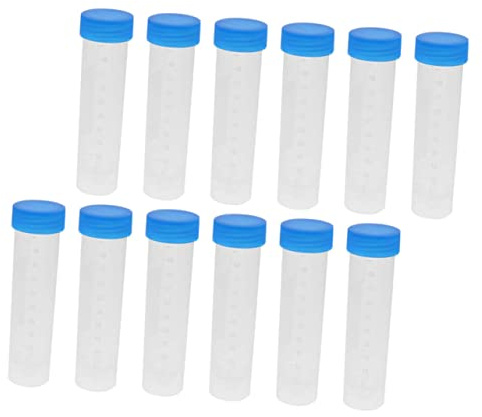SOLUSTRE Lot de 50 Tubes à Centrifuger de 50 Ml en Plastique Bleu avec Bouchon à Vis, Mesure Précise et Transparence Ultra Élevée pour Biologie Moléculaire
