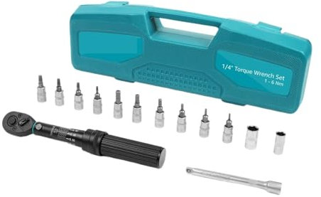 Torque Wrench Bike Torque Wrench 1/4'' 1-6Nm 0.05 Nm Micro Torque Wrench Drive Click Torque Wrench Set Bicycle Maintenance Kit Easy Adjustment