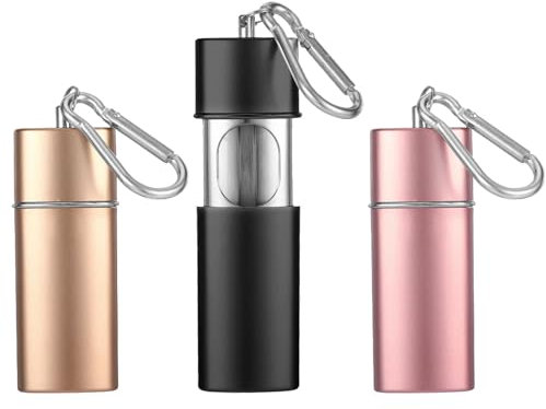 3 x Zigaretten Taschenascher, Taschenaschenbecher für Unterwegs, Taschenaschenbecher Aschenbecher Lustig, Aschenbecher Geruchsdichte Tasche（Schwarz + Pink + Champagner Gold)