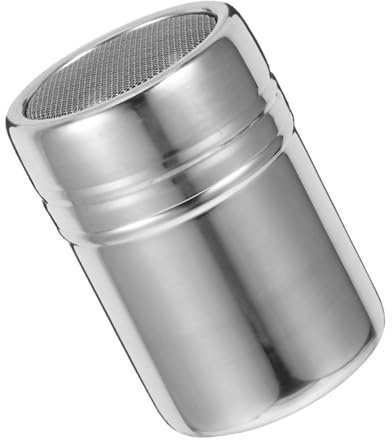 SOLUSTRE Stainless Steel Dusting Tube Fine Mesh Powder Shaker Sugar Dispenser Lid for Baking Flour Cinnamon Sifting