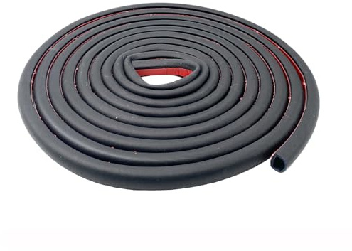 4 Meter Rubber Weatherstripping for Doors,Self Adhesive Big D-Shaped Hollow Door Stripping Seal Around Door & Window for Car,Truck,RV,Boat and Home Application, 9/16/14mm W × 15/32/12mm T