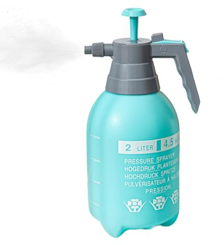 Pulverizador de mano – Pulverizador de bomba con capacidad de 2 L | Botellas de agua portátiles y impermeables para riego multiusos para césped y jardín