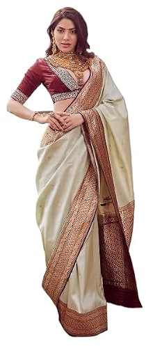 CLEVIO vävd design Zari designer Kanjeevaram sari – 26488574-CVO