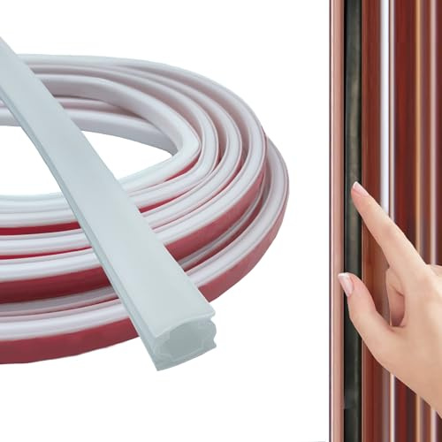 Türdichtung Dichtungsband Selbstklebende 12mm(B)*8mm(D)/6m(L) Türrahmen Dichtung Flexibel, Wasserdicht Dichtungsstreifen Dichtungsgummi,Gummidichtung Abdichtungsband Weiß