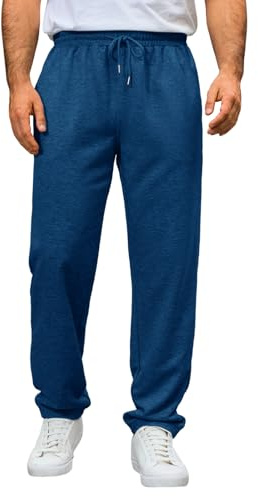 Runcati Pantalon de jogging pour homme Regular Fit Pantalon de sport long Pantalon décontracté Pantalon de loisirs Pantalon de fitness Sweatpant Taille élastique Pantalon d'entraînement avec cordon de