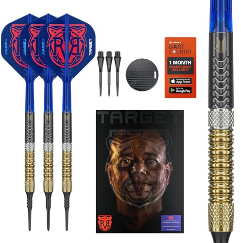 Target Darts Raymond Van Barneveld Soft Tip Darts Set Generation 6 Dart Pfeile Set, 18G/20G | 95% Wolfram Dartpfeile, K-Flex Nr.2 Flights & Shafts, Pixel-Spitzen Points Spieler-Edition | Dart-Sets