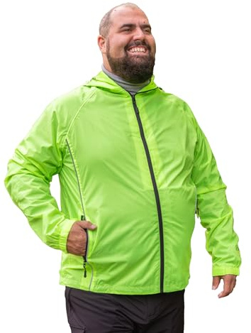 ADAMO Übergrößen Herren Regenjacke große Größen 2XL-14XL, Größe:4XL, Farbe:Neongelb