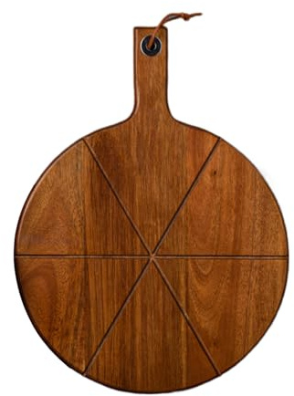 Genérico Tabla Para Servir Pizza | Con 6 Ranuras Y Mango,Tabla De Cortar Y Pala Para Pizza De Madera,Para Hornear En Casa Carne Queso Pan Fruta Comida Accesorios De Horno