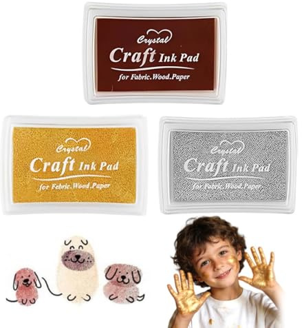 UIEXAY3 Stück Stempelkissen Wiederverwendbar Stempelkissen Wasserbasierte Farbe Handwerk Kreativ geeignet für Stempeln Handabdruck Malerei Kreativ Do-it-yourself Geschenk (Drei Farben)