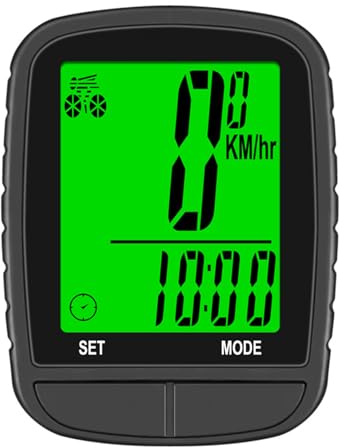 VELATEMOR Ordinateur de Vélo, Compteur de Vitesse de Vélo sans Fil, 24 Fonctions, Réveil Automatique, Compteur Kilométrique de Cycle ABS rétroéclairé, écran LCD de Suivi de Vitesse (585 Noir Filaire)