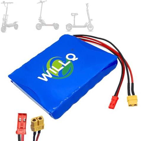 WILLQ Batteria di Ricambio al Litio da 36V 4Ah, 5Ah o 6Ah per Monopattino Elettrico Pieghevole, con capacità di 144Wh, 180Wh o 216Wh. Accessorio di Ricambio per Monopattino.,36v5ah