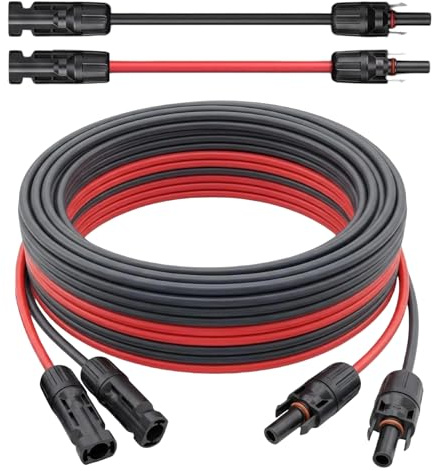 Solarkabel Verlängerungskabel 4mm² mit MC4-Stecker 2x5M, PV Kabel IP67, Solar Verlängerungskabel für Solaranlage & Balkonkraftwerk, Solar Kabel Verlängerung MC4 Kabel(2x5M)
