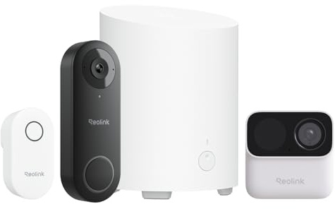 Reolink Wired Video Doorbell + Home Hub Mini | 2K 5MP WiFi Doorbell Camera with 180° Head-to-Toe View, AI Detection and Local Storage
