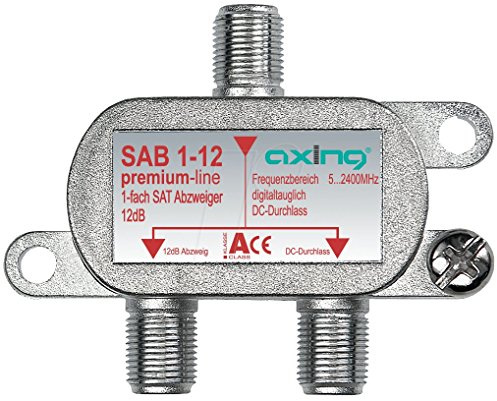 Axing SAB 1-12 1-Fach SAT-Abzweiger mit 12 dB Abzweigdämpfung (5-2400 MHz)