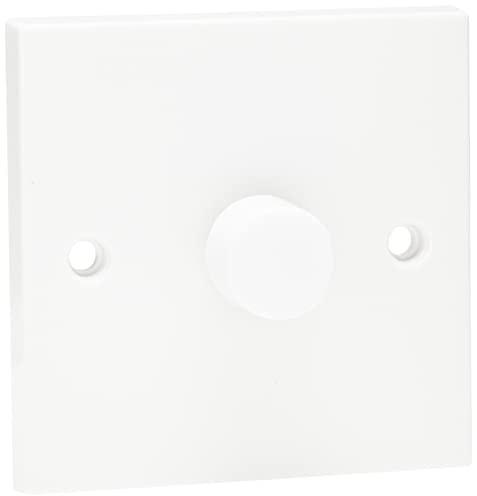 STATUS Single Dimmer Light Switch, 250W White Plastic 1 Gang 1 Way Dimmer Light Switch, S250WDS5