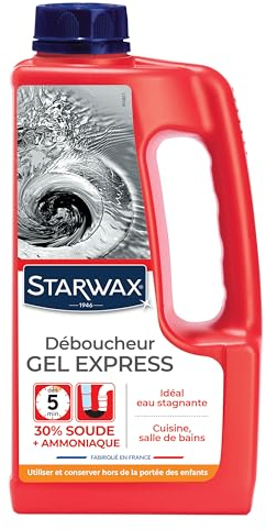STARWAX Déboucheur Express pour Canalisations - 1L - Idéal pour Déboucher les Canalisations Complètement Bouchées