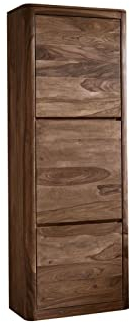 MASSIVMOEBEL24.DE Toronto Dielenschrank 70x200x37 Sheesham/Palisander, Farbe:Dunkelbraun gebeizt, Größe:70x37x200 cm (BxTxH)