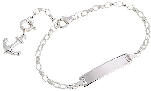Silberketten Store ID-Gravurarmband Erbse 2,3mm mit Anker, 925 Silber, inkl. Gravur, 16cm variabel einstellbar