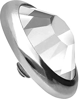 PIERCINGLINE Titan Piercing Dermal Anchor Aufsatz Ersatz DISC + KRISTALL Silberfarben Kristallklar 7 mm