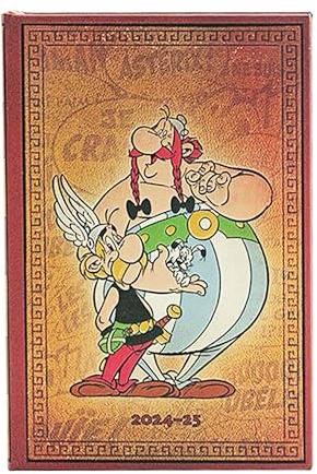Paperblanks 13-Monatskalender 2025, Asterix & Obelix, Mini, Horizontal, Elastikband-Verschluss