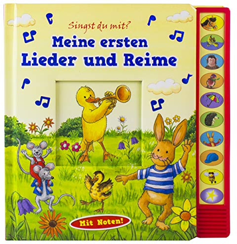 Meine ersten Lieder und Reime - Vorlese-Pappbilderbuch mit Sound: Mit Noten!. Mit Soundmodul