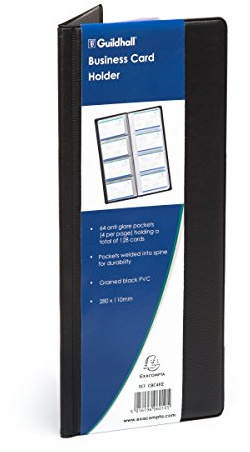 Exacompta Guildhall PVC visitkortshållare, 280 x 110 mm, 64 fickor