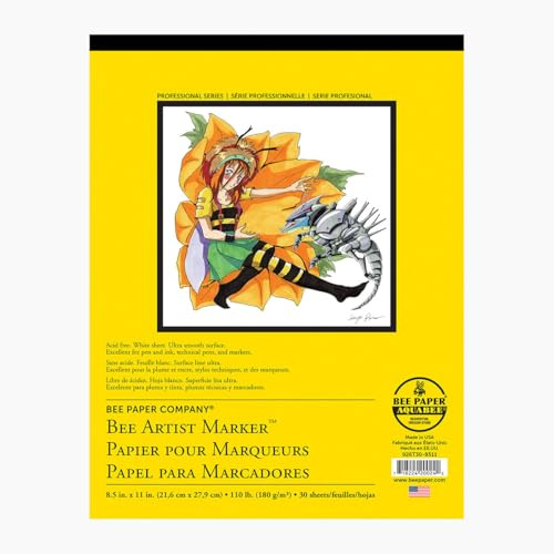 Bee Paper 8.5 x 11 Bee Artist Marker Paper Pad, 30 Sheets