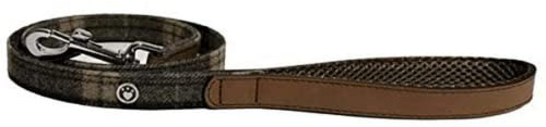 Rosewood Laisse en Cuir de Luxe pour Chien Tweed à Carreaux Écossais 102 cm