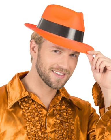 DEGUISE TOI VEGAOO - Party Hut neonorange für Erwachsene - Einheitsgröße - Orange - Accessoires - - Carnaval