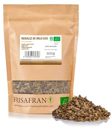 FRISAFRAN | Radici di liquirizia tagliata BIO 500g | TAGLIO DI INFUSIONE | Direttamente dal produttore | Tè-liquirizia | Infuso | Tisane | tisana | Radice Naturale