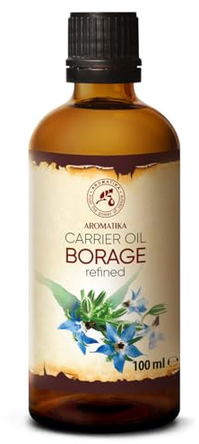 Borretschöl Rein und Natürlich 100ml - Kaltgepresst - Gut für Haut - Gesicht - Haare und Körper - Borago Officinalis Seed Oil - Borretsch Öl