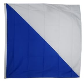 Flaggenfritze Hissflagge Schweiz Kanton Zürich 150 x 150 cm - quadratische Kantonsfahne für Mast, Garten & Event - 3 Metallösen