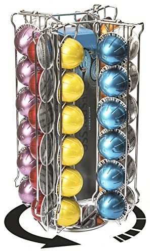 Cobb Industries® - Poséidon CH0019 - Porte Capsules Distributeur Présentoir Rotatif Tournant pour 58 capsules Nespresso Vertuo Acier chromé