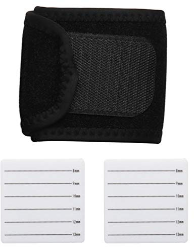 Lurrose 2 Stück Wimpernhandplatten aus Baumwolle mit Verstellbarem und Beweglichem Handschlaufe in Schwarz für Wimpernverlängerung Übungsset