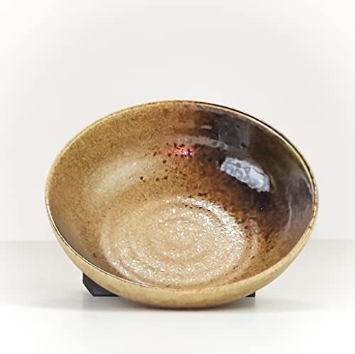 Sushisushi Cuenco de piedra esmaltada, marrón oscuro/medio, 150 x 48 mm (fabricado en Japón)