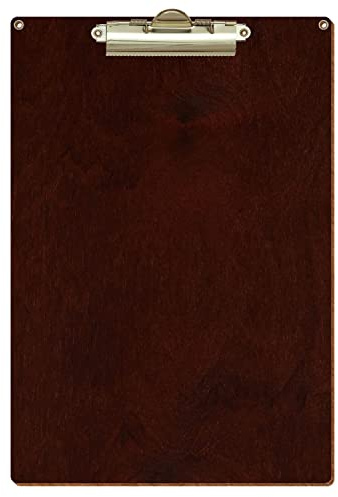 Bütic Holz Klemmbrett Standardform Nussbaum dunkel für DIN A3 A4 A5 A6 mit 2 Ösen aus 3mm starkem Birkensperrholz mit Klarlack versiegelt