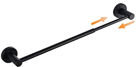 Adjustable Retractable Towel Bar 16”to 26”, SHUNLI Black Bathroom Towel Rack Bath Hand Towel Holder Flexible, Wall Mounted/SUS304 Stainless Steel