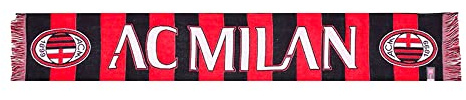 AC Milan Sciarpa Jacquard, Prodotto ufficiale, Rosso/Nero