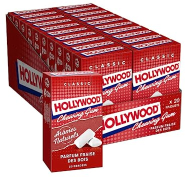 HOLLYWOOD Chicle Fresa Silvestre - 20 x 28 g
