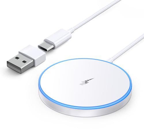 Magnetic Wireless Charger Fast Apple Mag-Safe Charger for iPhone 16 Pro Max/16 Pro/16 Plus/16/15 Pro Max/15/14/13/12 Series AirPods3/2 LED Magnet Charging Pad Mag Safe Charger with Dual Charging Ports